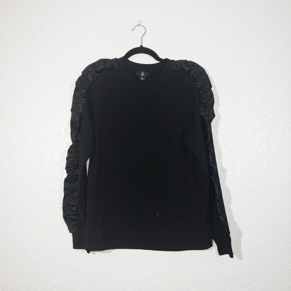 Jason Wu Black Ruffle‎ Sleeve Sweater Size Small - Picture 2 of 7